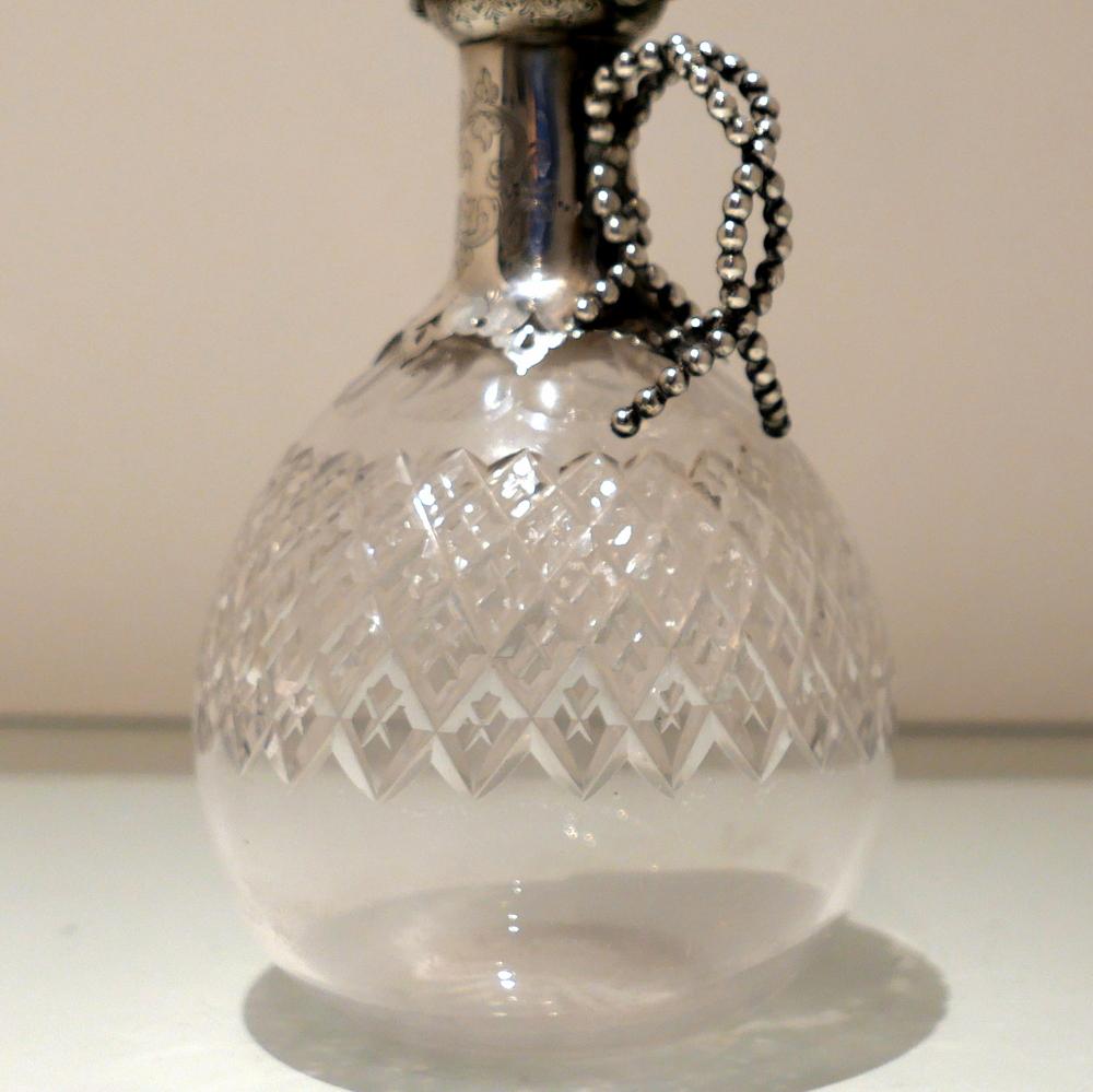 English 19th Century Antique Victorian Silver & Crystal Claret Jug London 1871 D&C Houle For Sale