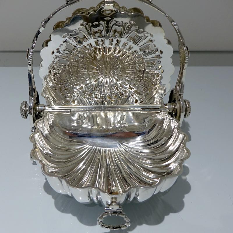 19th Century Antique Victorian Silver Plated Folding Biscuit Box, circa 1870 5