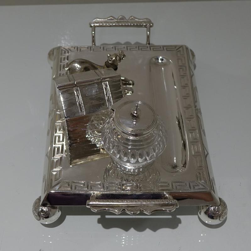19th Century Antique Victorian Silver Plated Novelty Inkstand, circa 1870 In Good Condition For Sale In 53-64 Chancery Lane, London