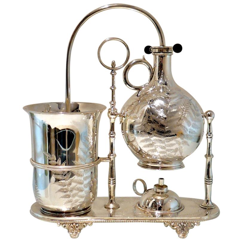 19th Century Antique Victorian Silver Plated Coffee Maker, circa 1840