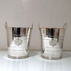 19th Century Antique Victorian Silver Plated Pair of Wine Coolers, circa 1890