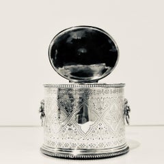 19th Century Antique Victorian Sterling Silver Biscuit Box London 1873 C Boyton