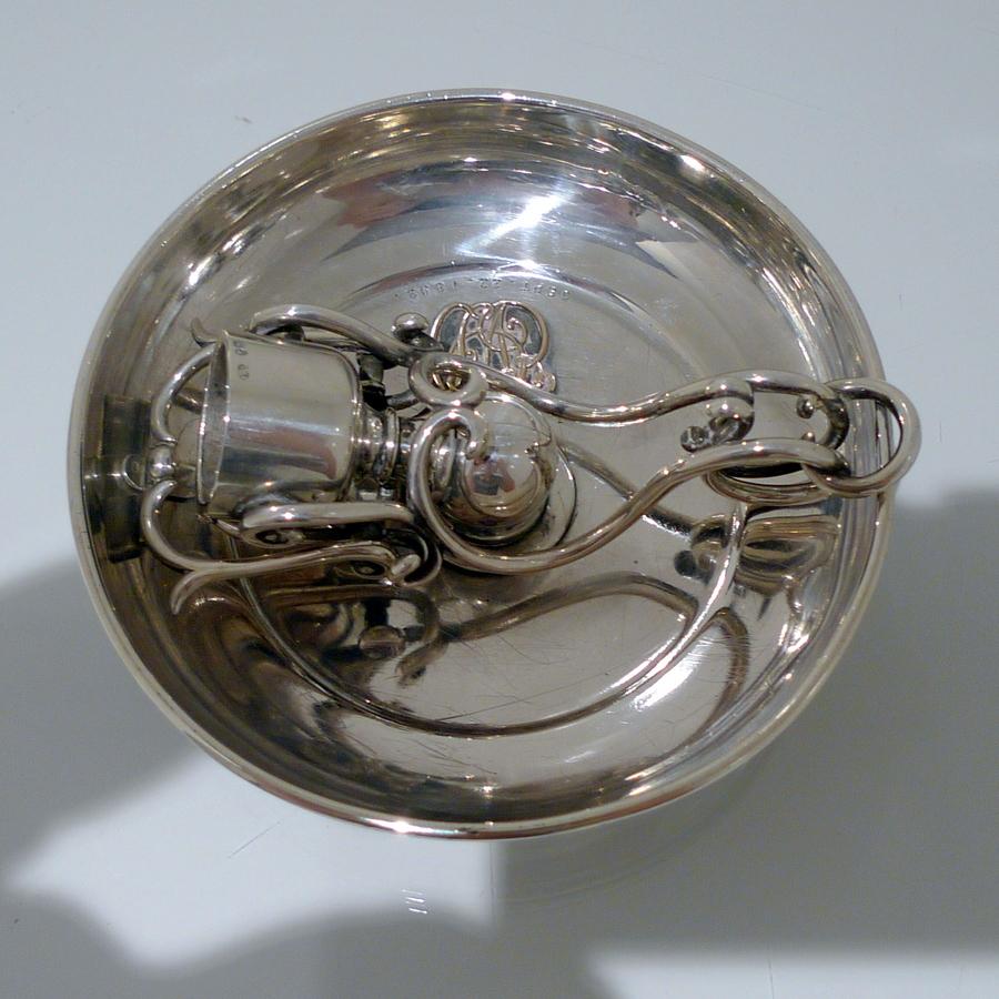 19th Century Antique Victorian Sterling Silver Collapsable Chamberstick London 1 For Sale 2