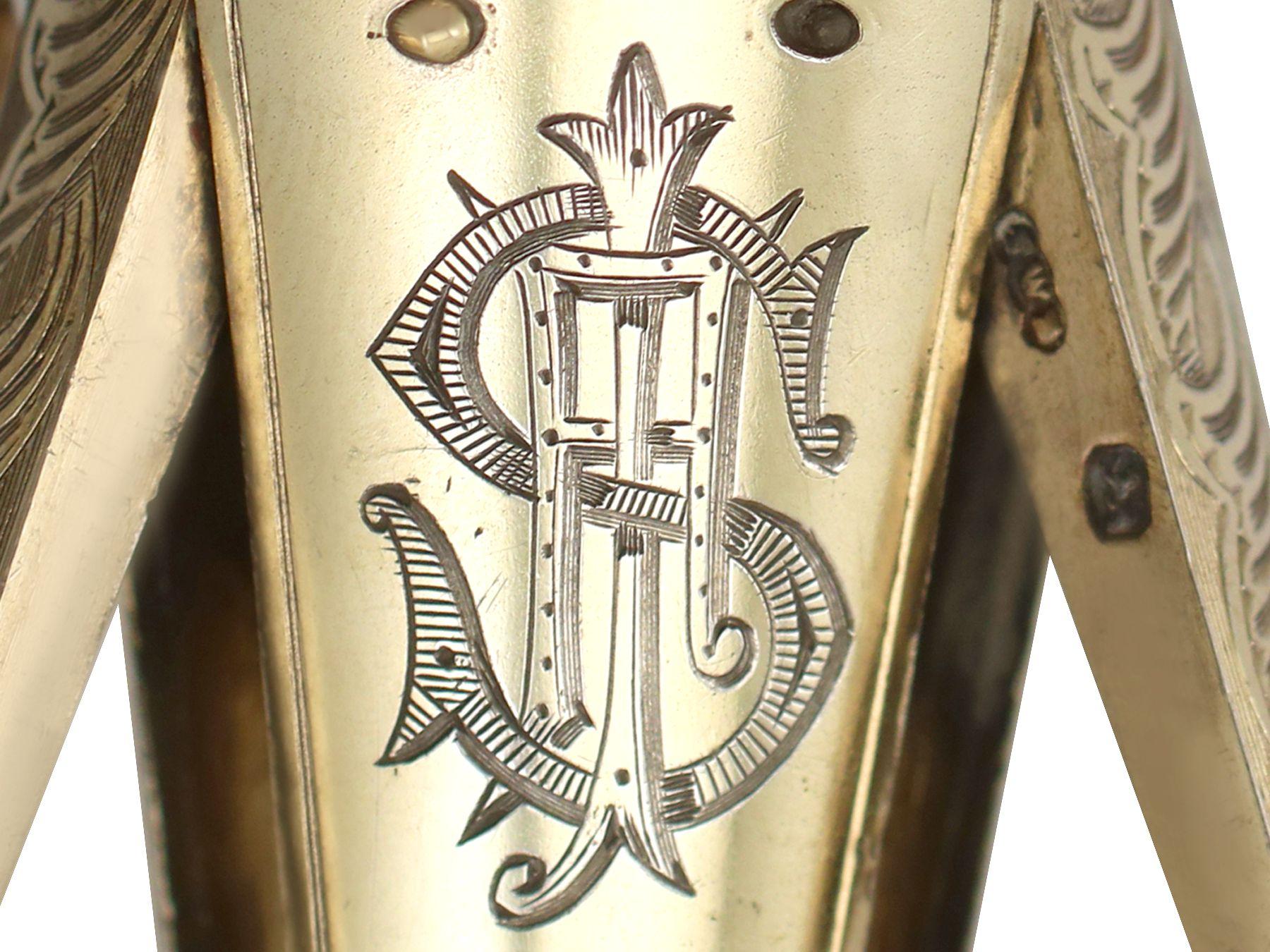 Viktorianischer Posy-Halter aus vergoldetem Sterlingsilber, 19. Jahrhundert im Angebot 5