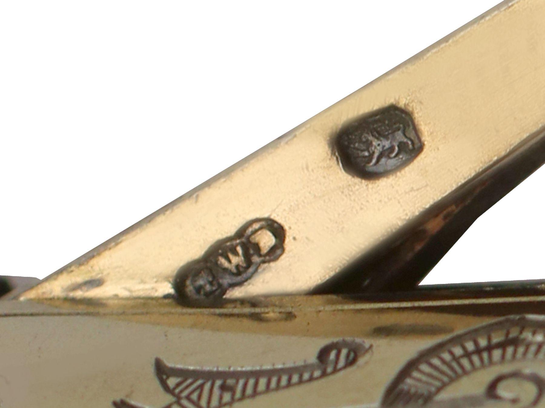 Portavelas Victoriano de Plata de Ley Dorada del Siglo XIX en venta 5