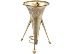 19th Century Victorian Sterling Silver Gilt Posy Holder