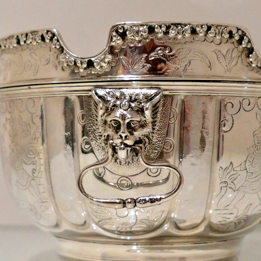 Chinoiserie 19th Century Antique Victorian Sterling Silver Monteith Bowl Lon 1899 D &J Welby For Sale
