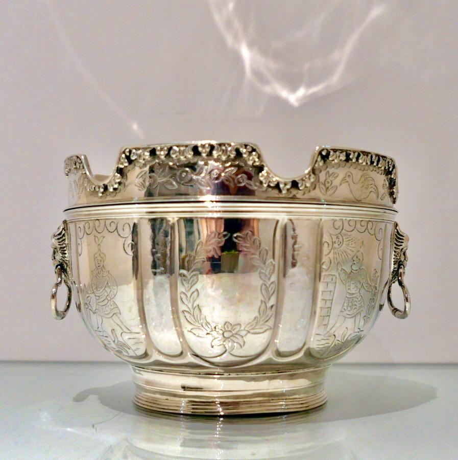 19th Century Antique Victorian Sterling Silver Monteith Bowl Lon 1899 D &J Welby For Sale 1