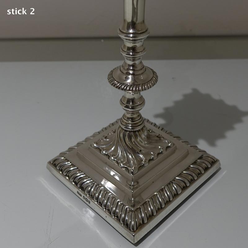 19th Century Antique Victorian Sterling Silver Pair of Candlesticks Sheffield 5