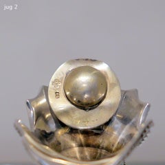 19th Century Antique Victorian Sterling Silver Pair Wine Jugs Lond 1870 Barnards