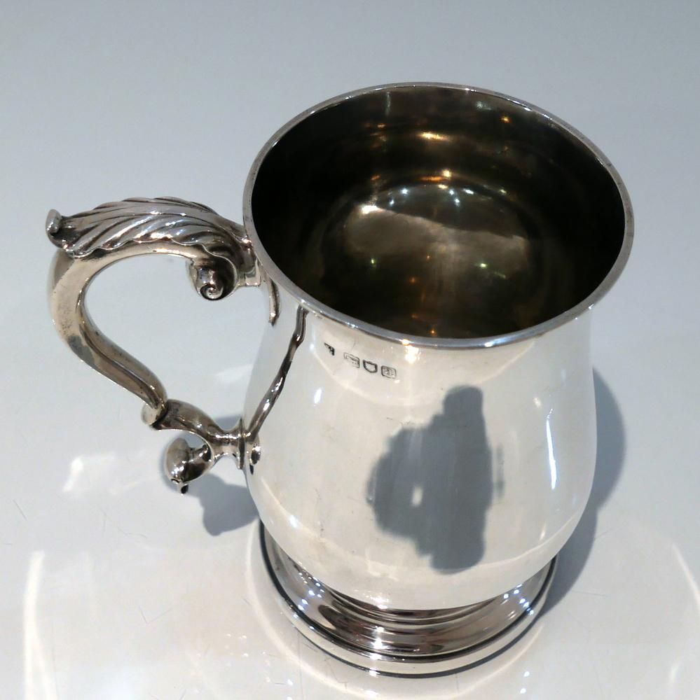 Georgian 19th Century Antique Victorian Sterling Silver Pint Mug London 1896 Fordham