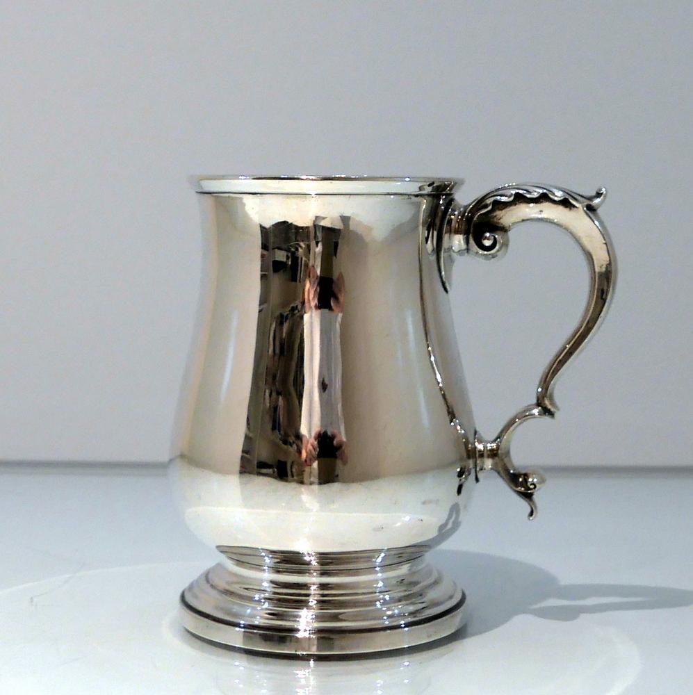 19th Century Antique Victorian Sterling Silver Pint Mug London 1896 Fordham 1
