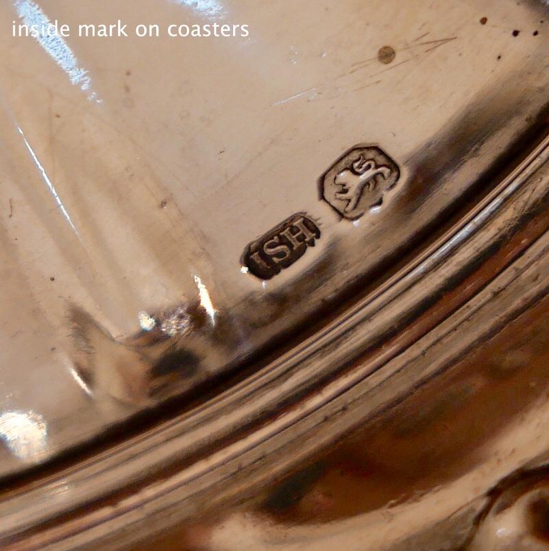 19th Century Antique Victorian Sterling Silver Pr Coasters London 1838 John Hunt For Sale 1