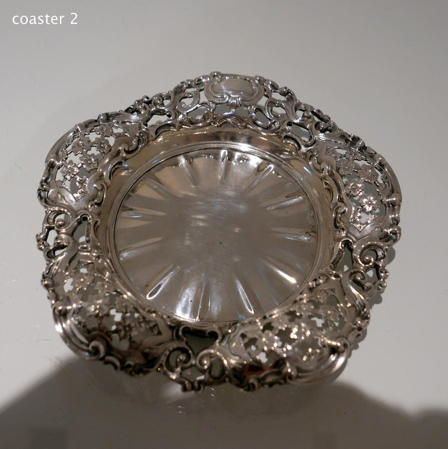 19th Century Antique Victorian Sterling Silver Pr Coasters London 1838 John Hunt For Sale 2