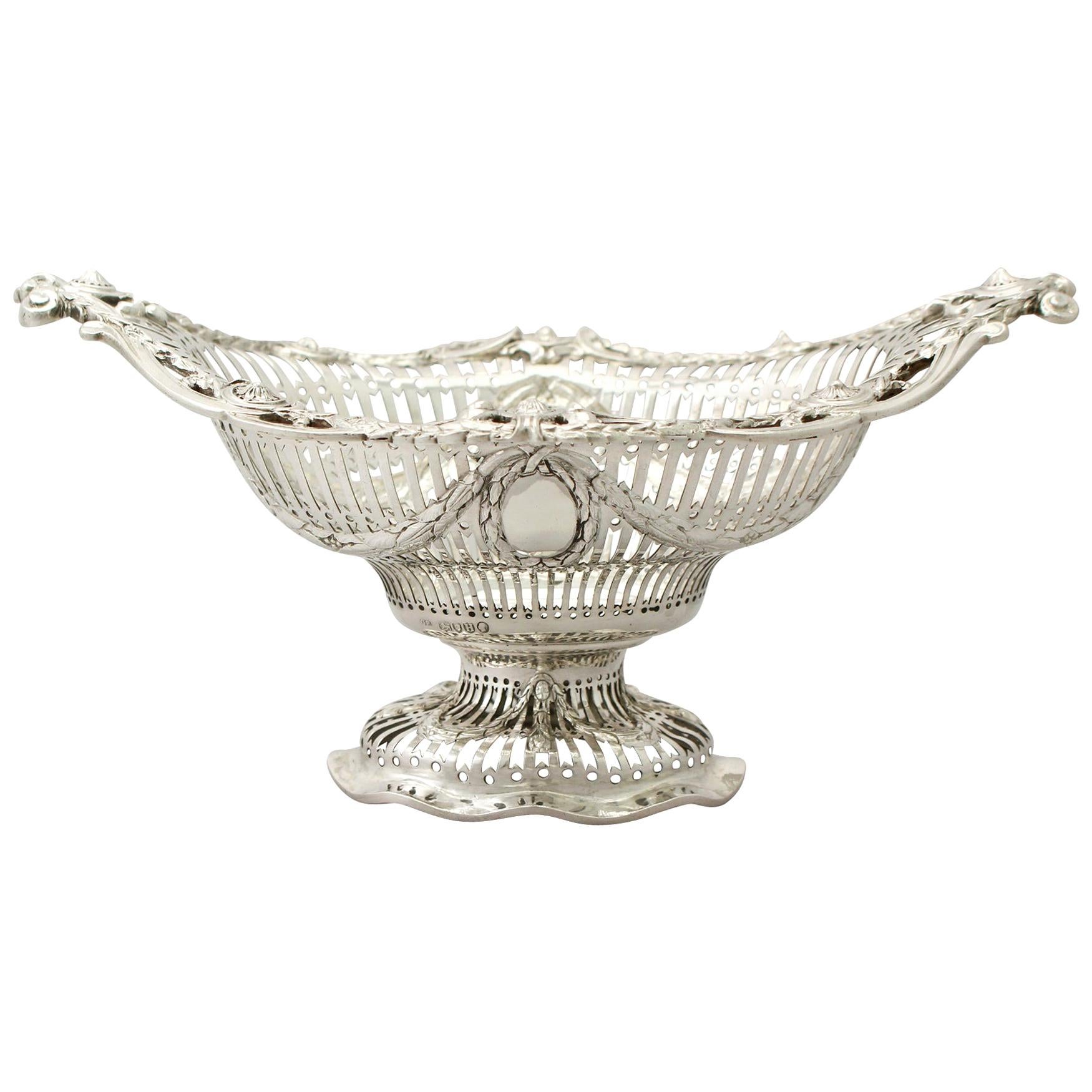19th Century Antique Victorian Sterling Silver Presentation/Fruit Dish For Sale