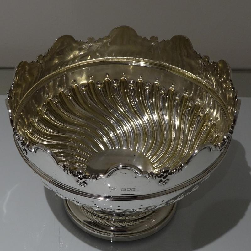 19th Century Antique Victorian Sterling Silver Rose Bowl London 1898 Elkington 1