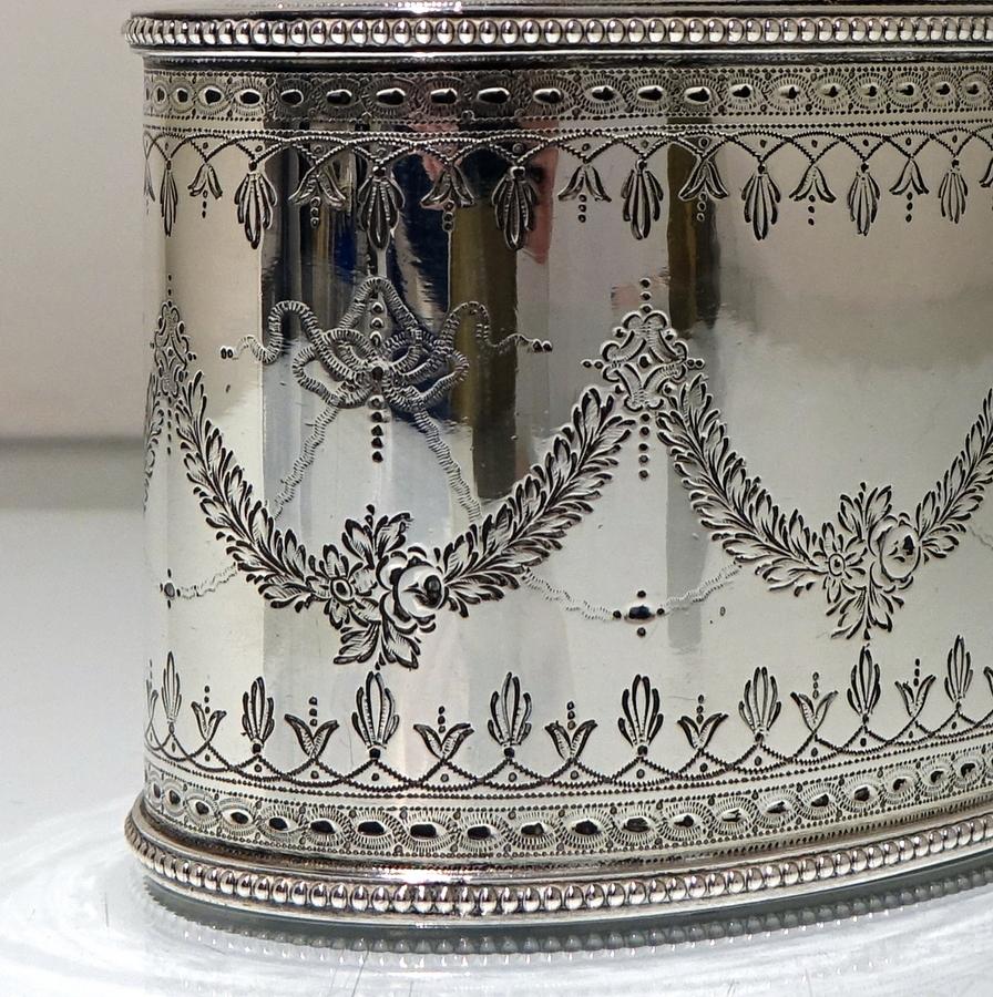 Late 19th Century 19th Century Antique Victorian Sterling Silver Tea Caddy Lond 1873 Henry Holland For Sale
