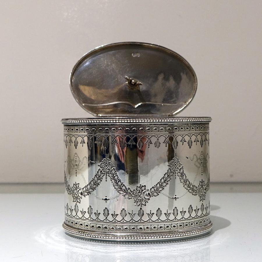 19th Century Antique Victorian Sterling Silver Tea Caddy Lond 1873 Henry Holland For Sale 1