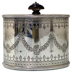 19th Century Antique Victorian Sterling Silver Tea Caddy Lond 1873 Henry Holland