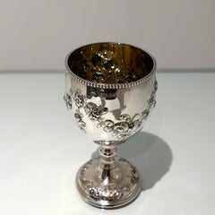 19th Century Antique Victorian Sterling Silver Wine Goblet London 1867 R Harper