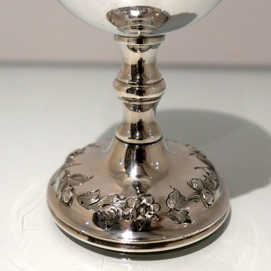 19th Century Antique Victorian Sterling Silver Wine Goblet London 1867 R Harper For Sale 3