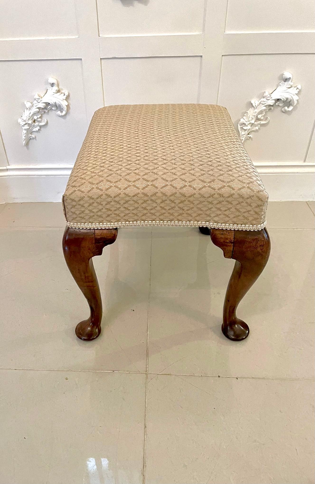 19th Century Antique Victorian Walnut Stool For Sale 1