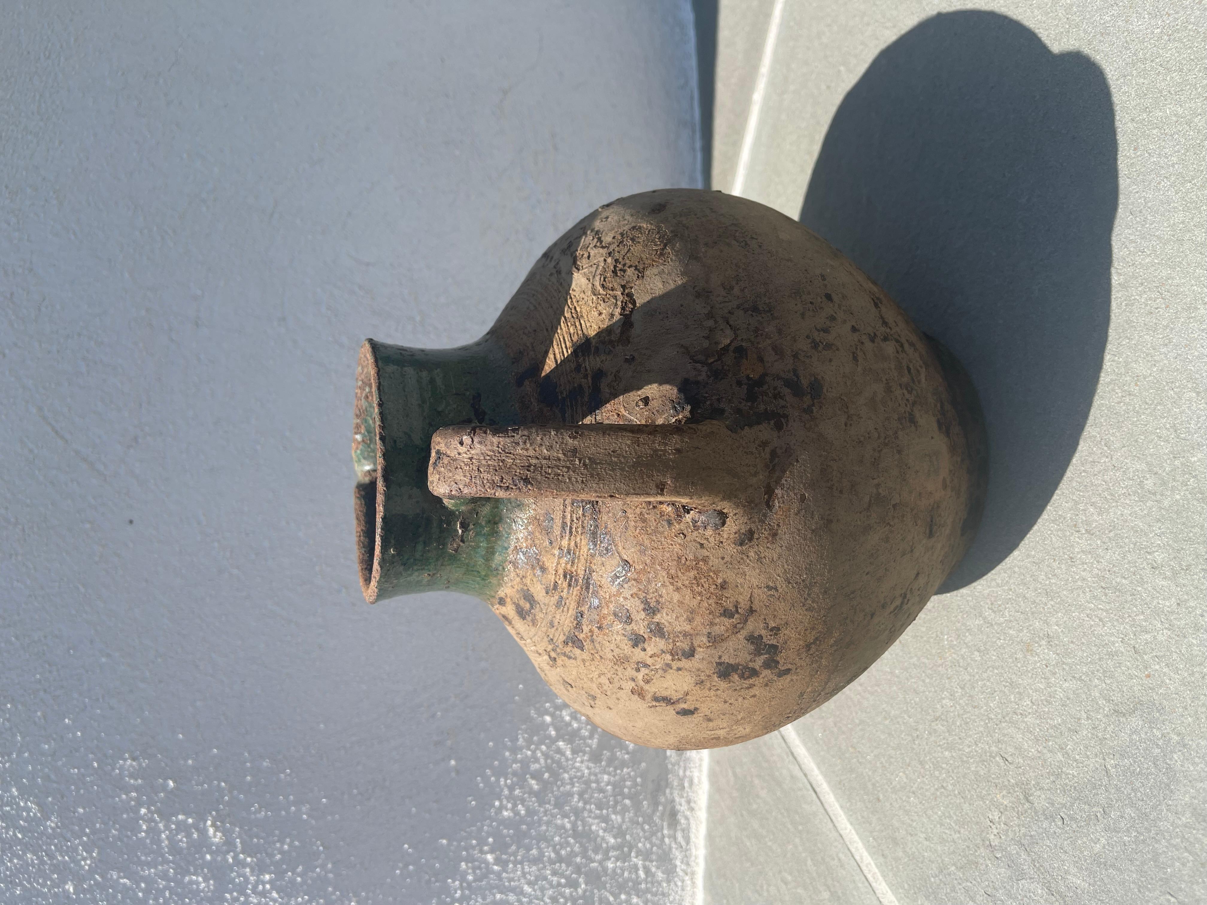 Rustic 19th Century Antique Wabi - Sabi Clay Pot