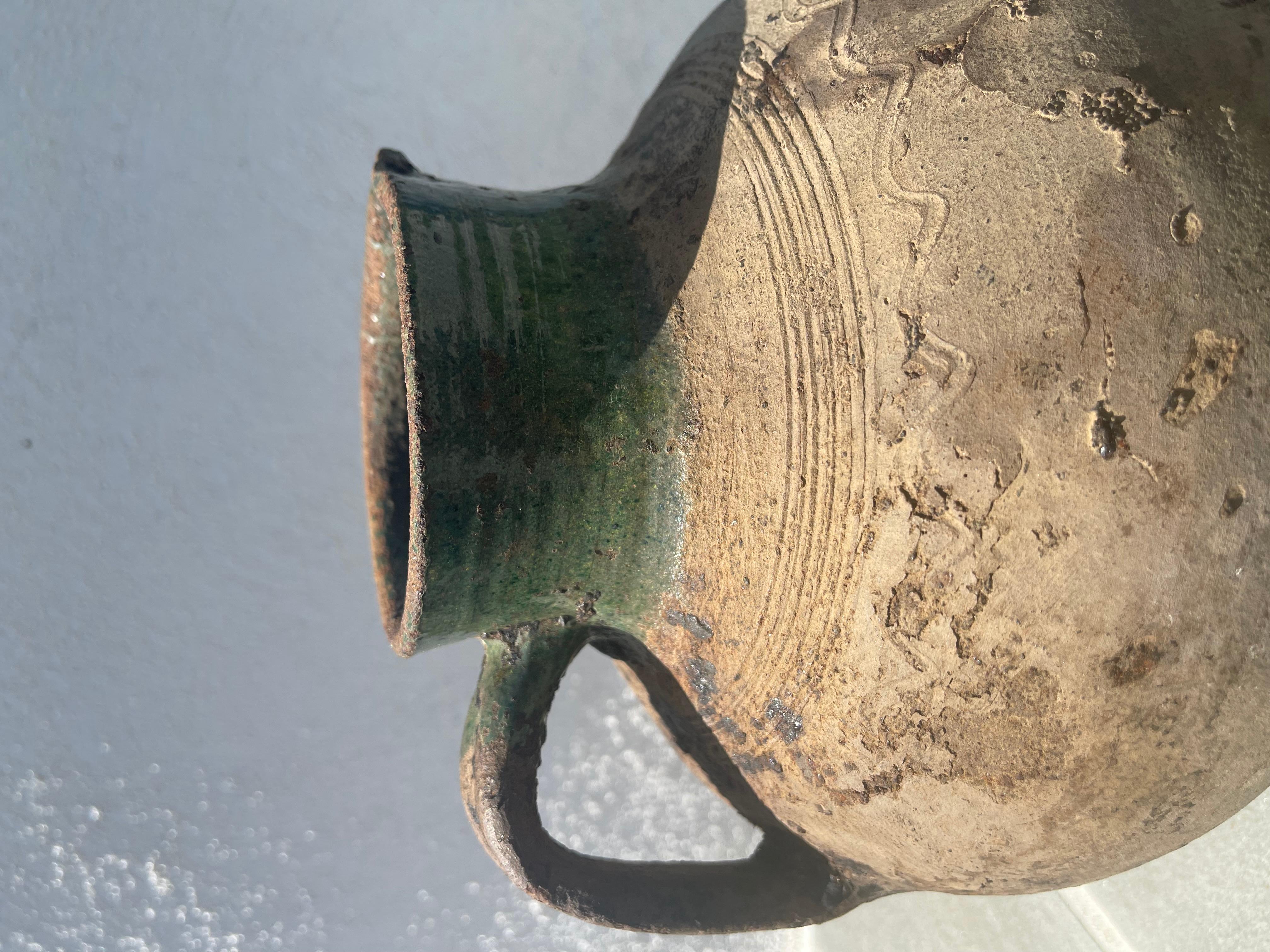 19th Century Antique Wabi - Sabi Clay Pot In Good Condition In Melville, NY