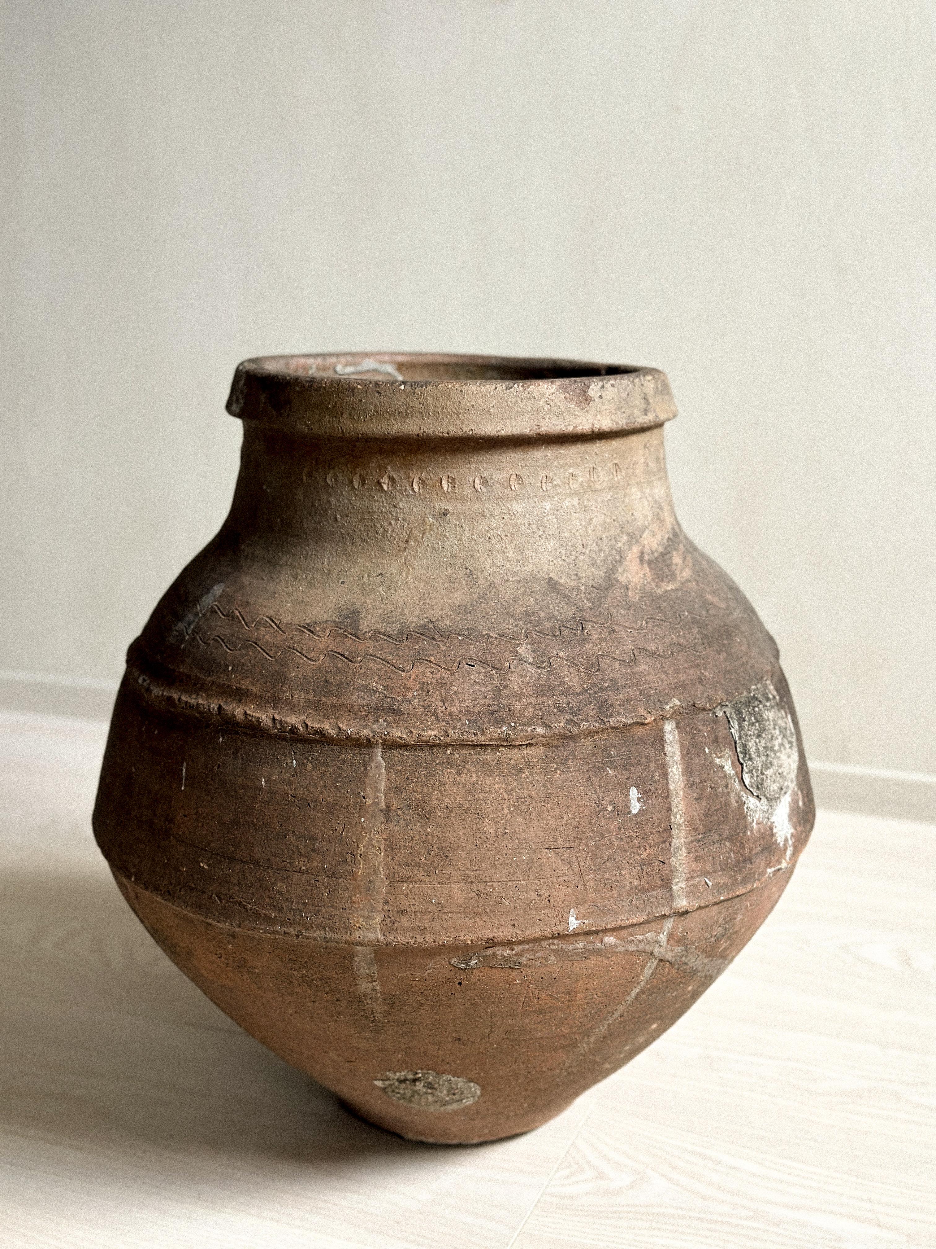 Hand-Crafted 19th Century Antique Wabi Sabi Pot, 19.69 in, Spain c. late 1800s