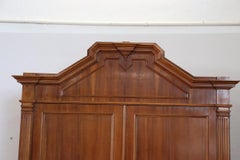 19th Century Antique Wardrobe in Walnut Veneer