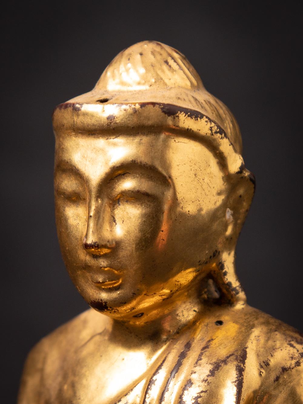 19th century Antique wooden Burmese Buddha statue from Burma 5