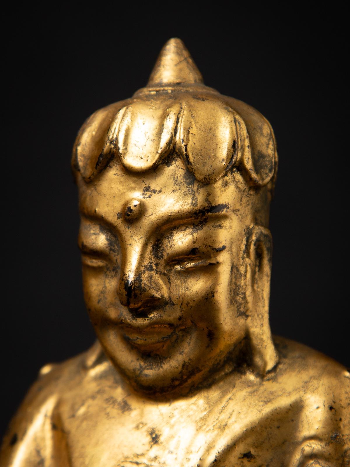 19th century Antique wooden Burmese Buddha statue from Burma For Sale 6