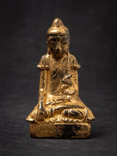 19th century Antique wooden Burmese Buddha statue from Burma