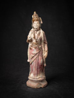 19th century Antique wooden Burmese Buddha statue from Burma
