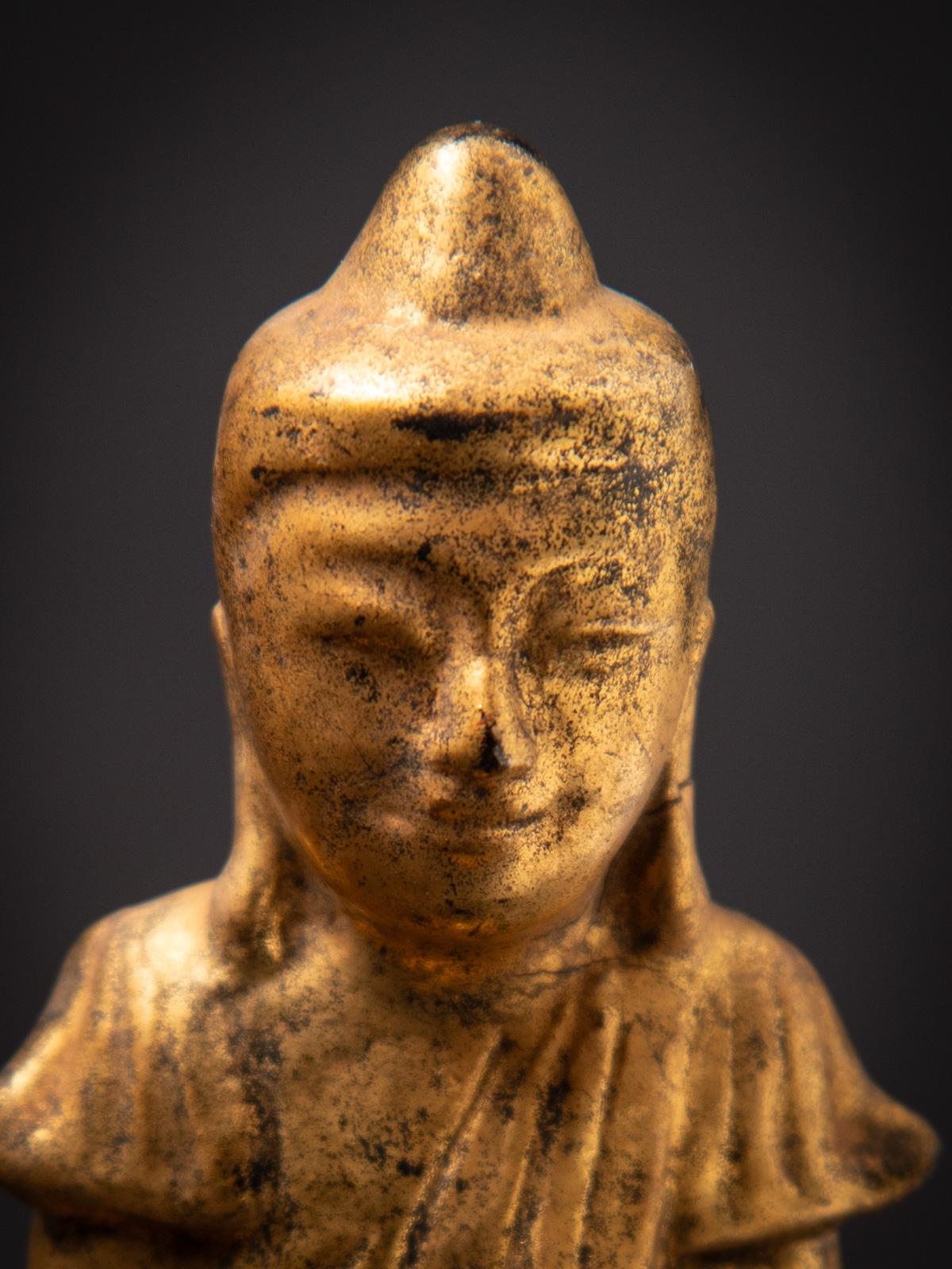 19th Century 19th century Antique wooden Burmese Buddha statue from Burma For Sale