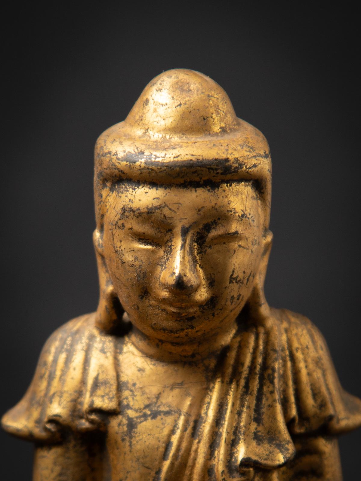 19th Century 19th century Antique wooden Burmese Buddha statue from Burma For Sale