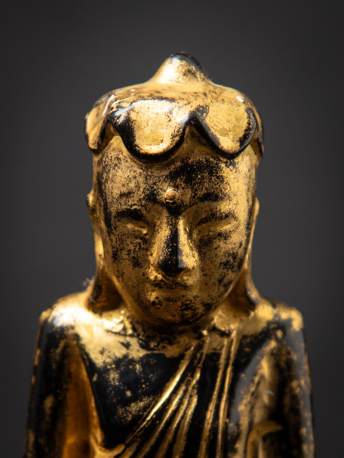 19th Century 19th century Antique wooden Burmese Buddha statue from Burma For Sale