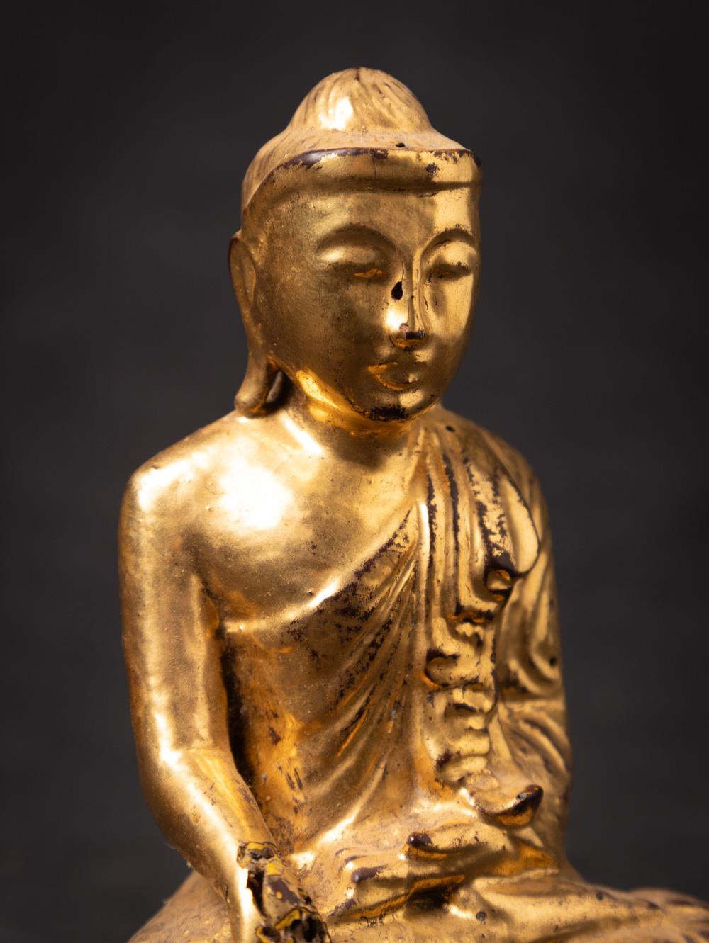 19th century Antique wooden Burmese Buddha statue from Burma 1