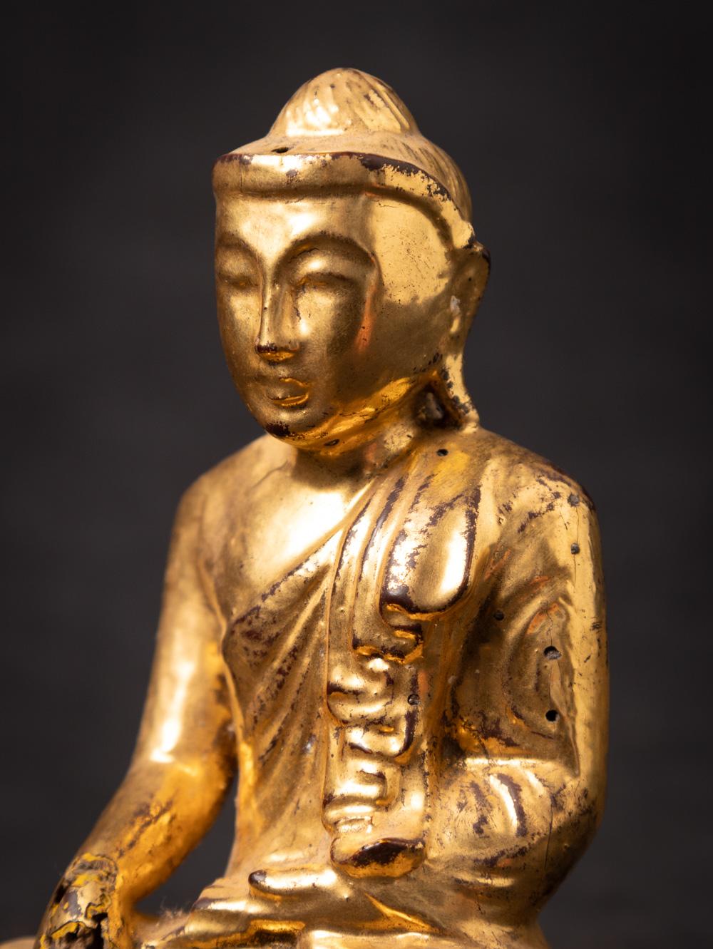 19th century Antique wooden Burmese Buddha statue from Burma 4