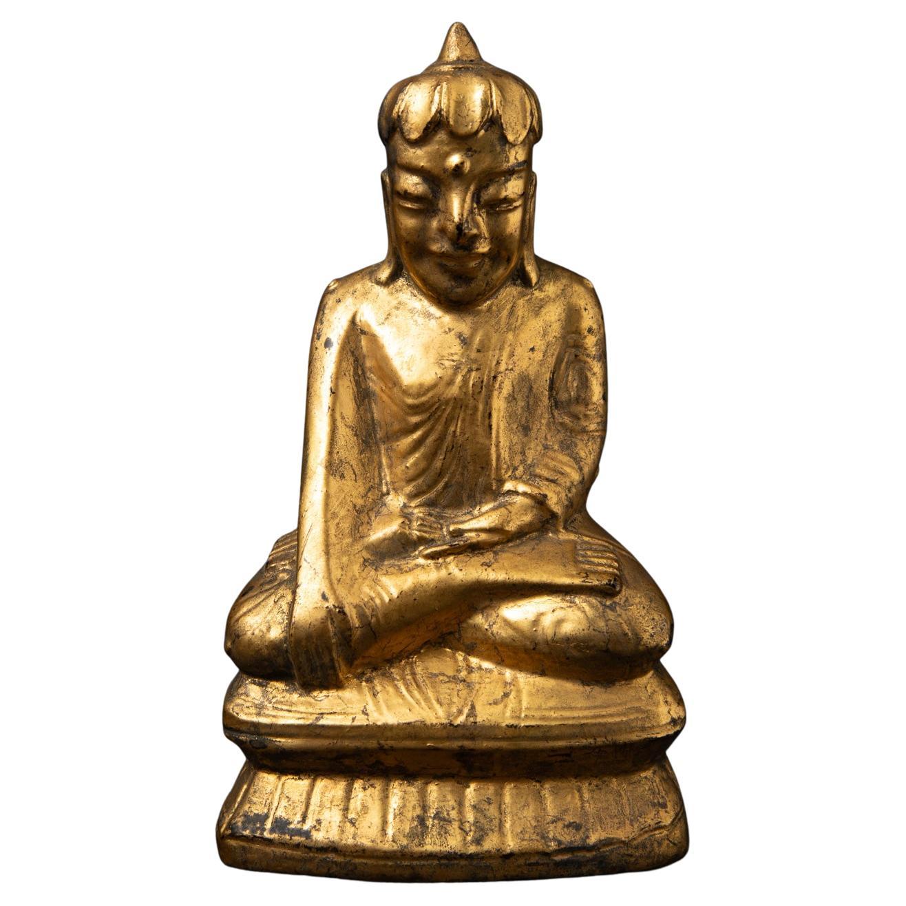 19th century Antique wooden Burmese Buddha statue from Burma