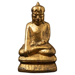 19th century Antique wooden Burmese Buddha statue from Burma