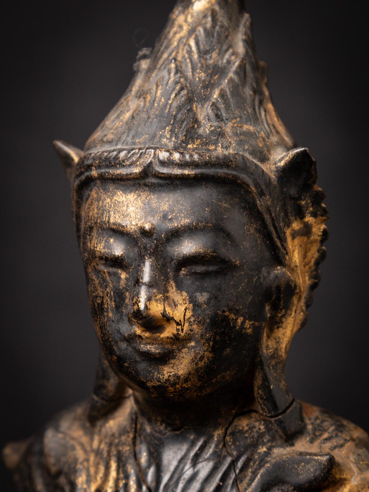 19th Century Antique Wooden Burmese Buddha Statue in Shan 'Tai Yai' Style 12