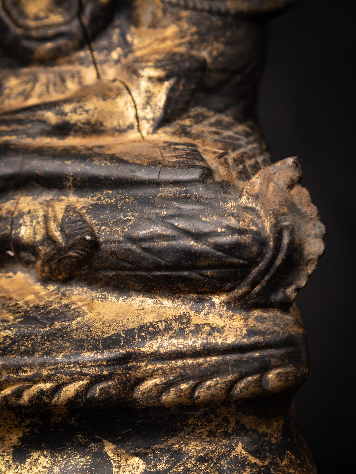 19th Century Antique Wooden Burmese Buddha Statue in Shan 'Tai Yai' Style 16