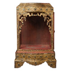 19th century Antique wooden Burmese Buddha temple from Burma