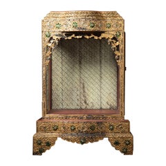 19th century Antique wooden Burmese Buddha temple from Burma