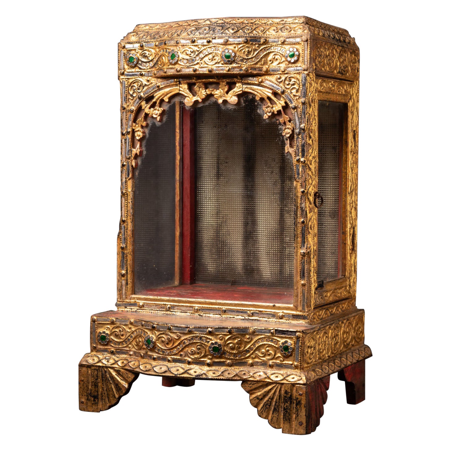 19th century Antique wooden Burmese Buddha temple from Burma For Sale