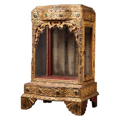 19th century Antique wooden Burmese Buddha temple from Burma