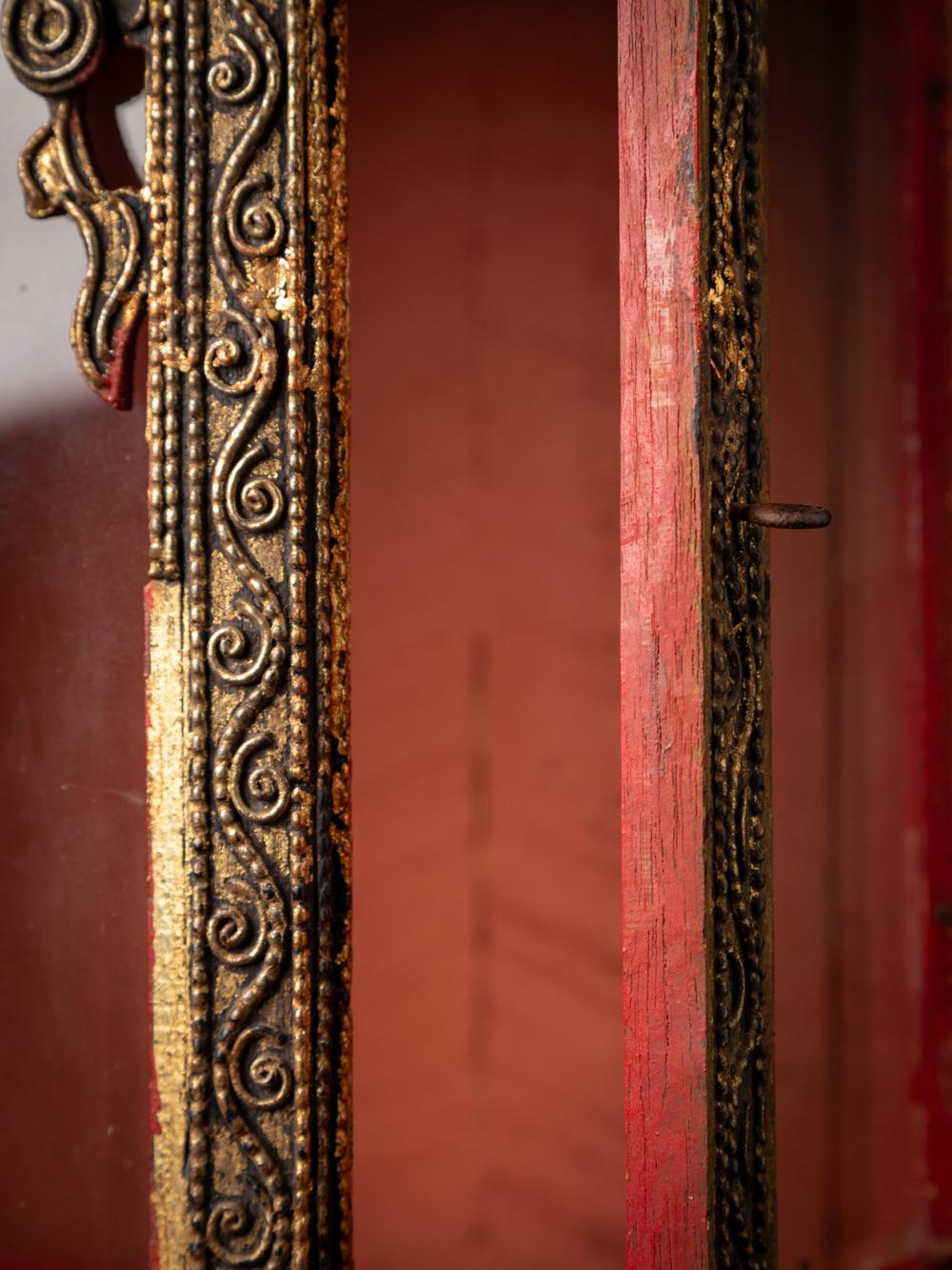 19th century antique wooden Burmese Buddha temple in Mandalay style For Sale 10