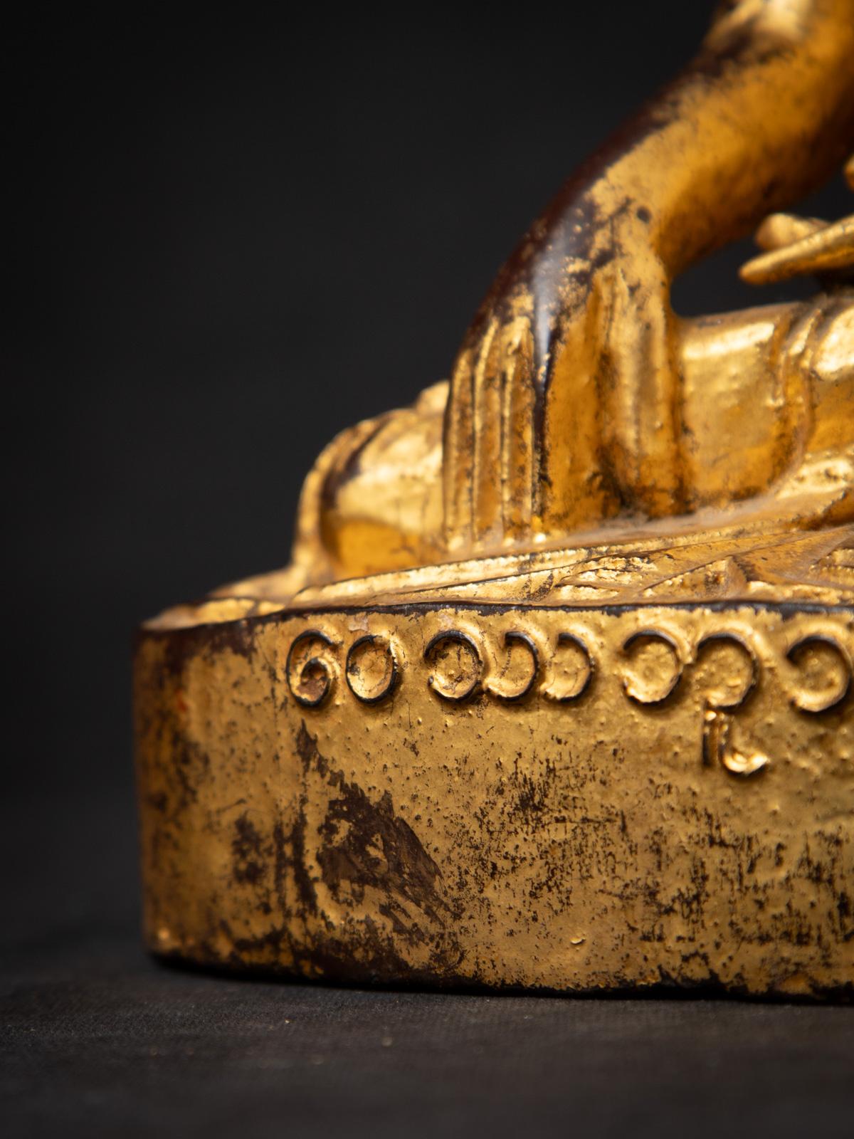 19th Century 19th century Antique wooden Burmese Mandalay Buddha from Burma For Sale