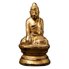 19th century Antique wooden Burmese Mandalay Buddha from Burma